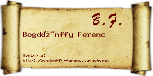 Bogdánffy Ferenc névjegykártya