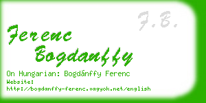 ferenc bogdanffy business card