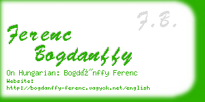 ferenc bogdanffy business card